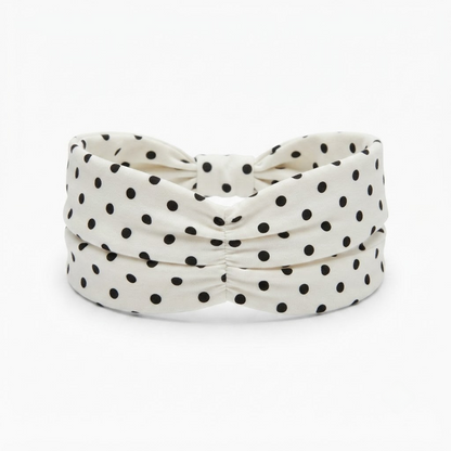 Wide Elastic Polka Dot Headband for Women