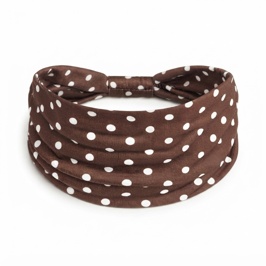 Wide Elastic Polka Dot Headband for Women