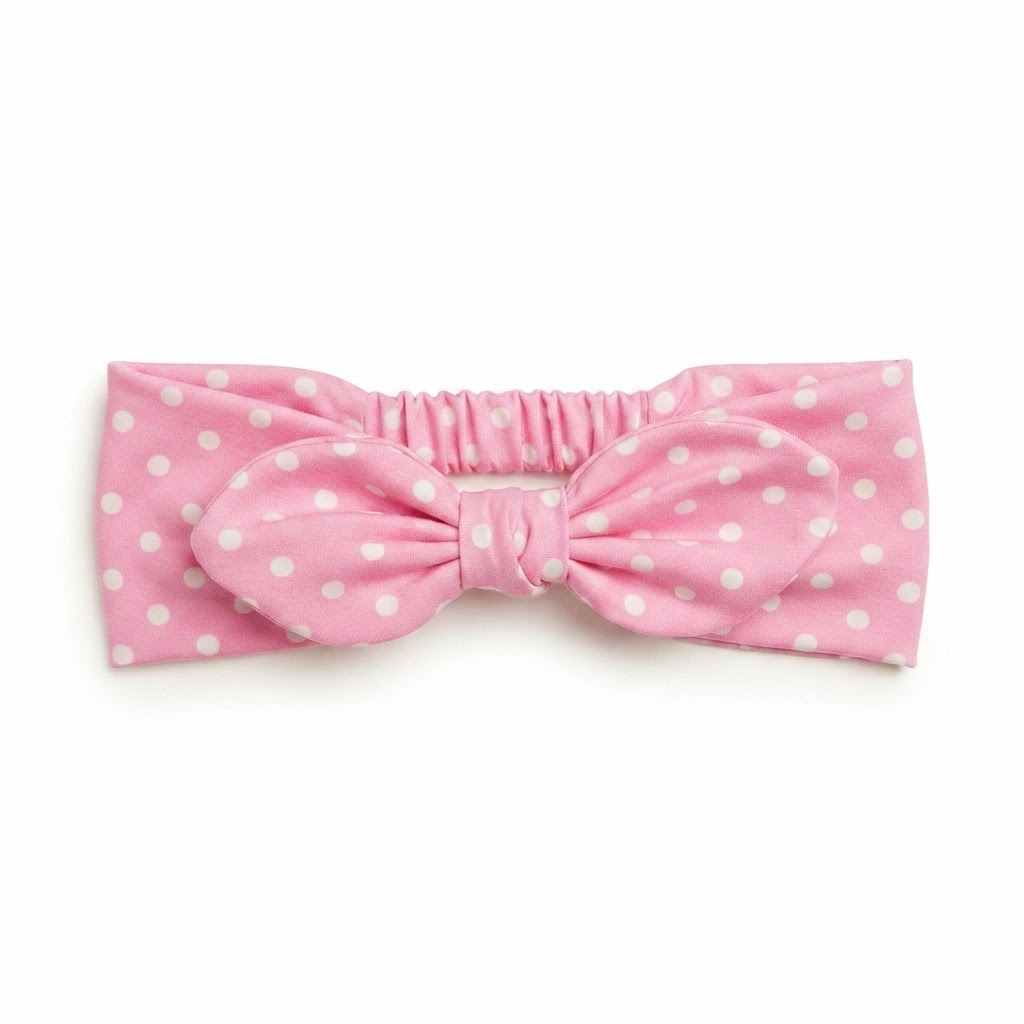 Wide Elastic Polka Dot Headband for Women
