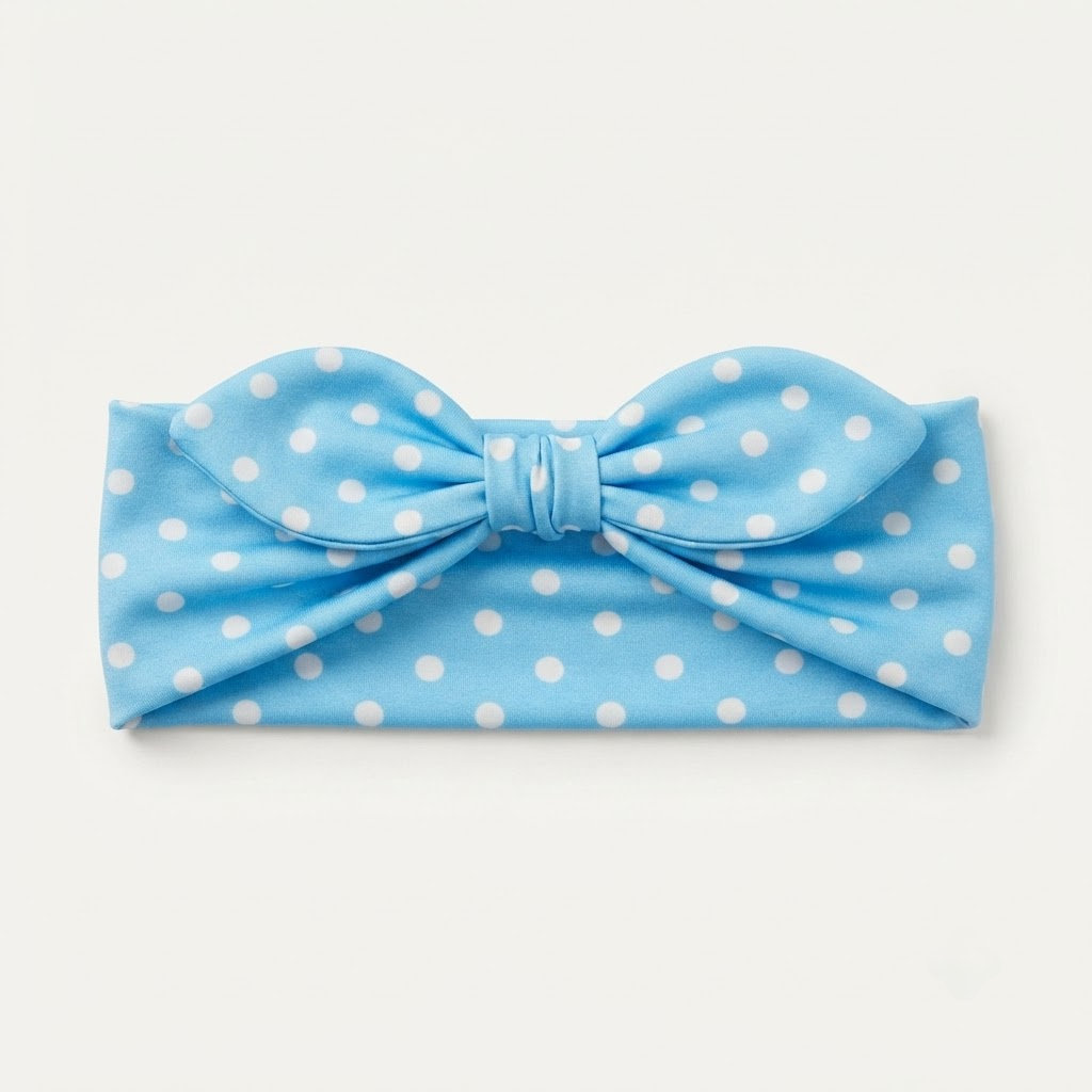 Wide Elastic Polka Dot Headband for Women