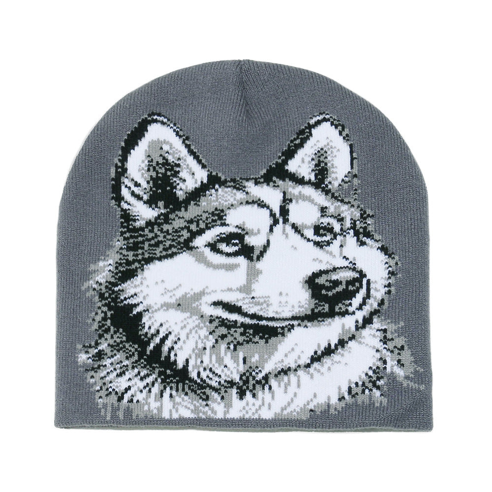 Wolf Knit Beanie: Cozy Fall & Winter Animal Hat