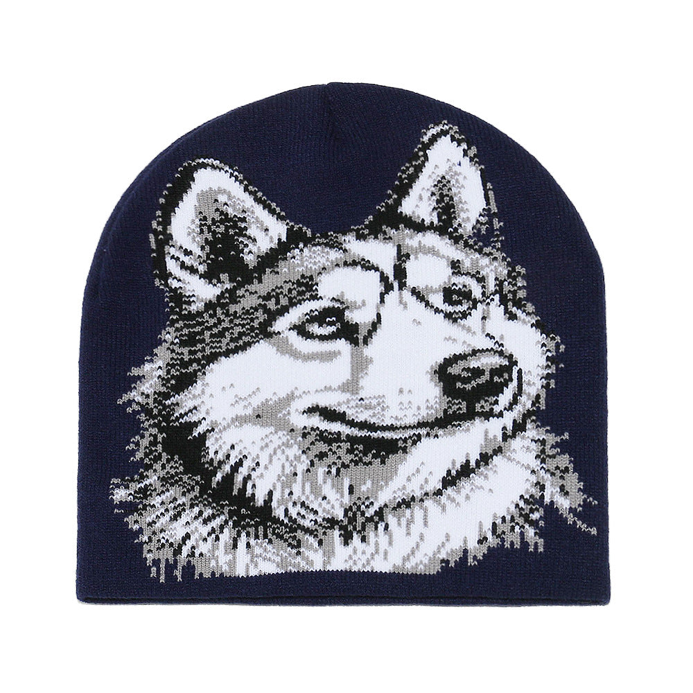 Wolf Knit Beanie: Cozy Fall & Winter Animal Hat