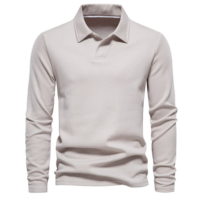 Washed Lapel Polo Shirt for Men - All-Season Casual Style