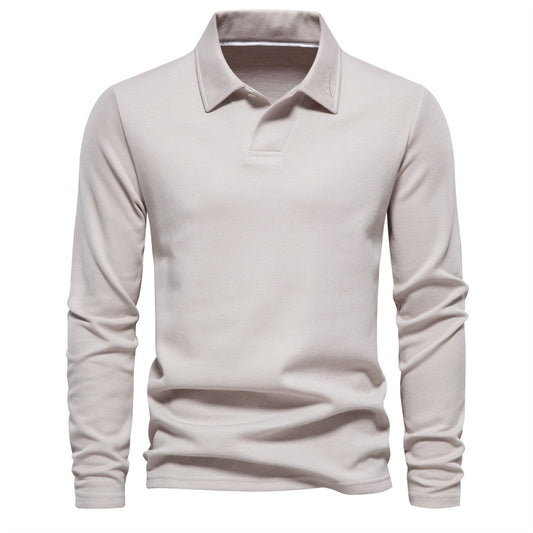 Washed Lapel Polo Shirt for Men - All-Season Casual Style
