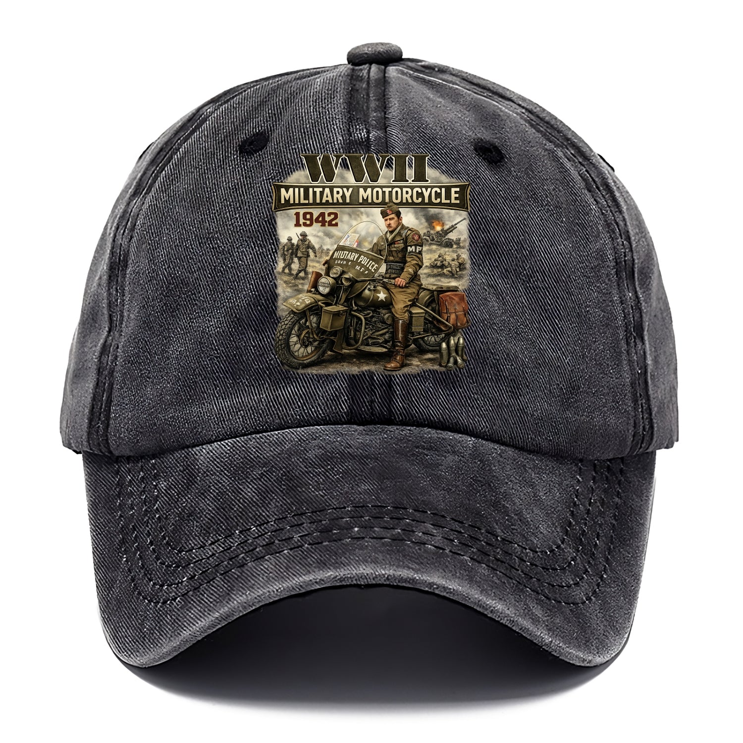 Wwii Military Motorcycle 1942 - Classic Cap