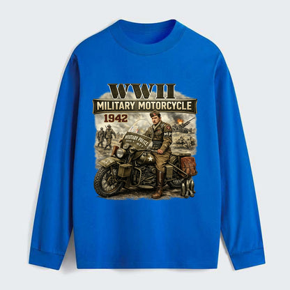 Wwii Military Motorcycle 1942 - Classic Long Sleeve Shirt