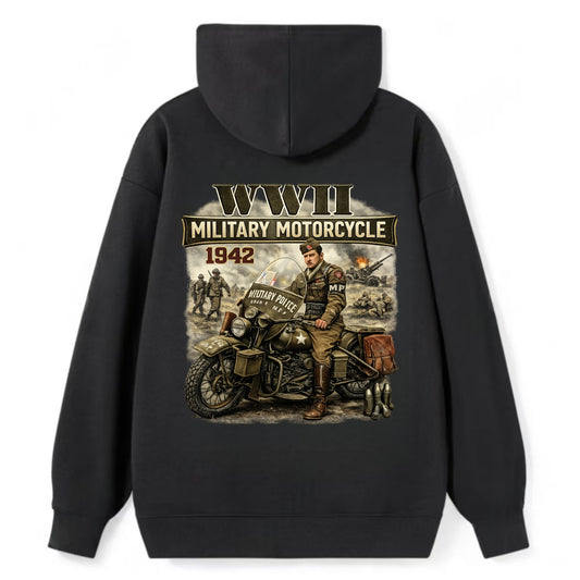 Wwii Military Motorcycle 1942 - Classic Pullover Hoodie