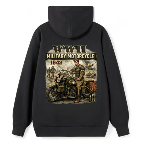 Wwii Military Motorcycle 1942 - Classic Pullover Hoodie