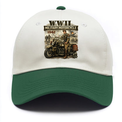 Wwii Military Motorcycle 1942 - Two Tone Cap