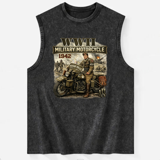 Wwii Military Motorcycle 1942 - Vintage Washed Tank