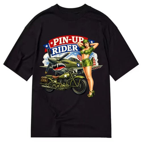 Wwii Pin Up Rider - Classic T-shirt