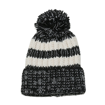 Warm Striped Knit Beanie: Cozy Outdoor Adventure Hat