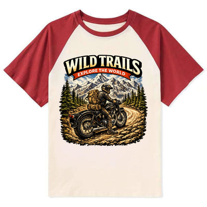 Wild Trails Explorer - Contrast Raglan T-shirt