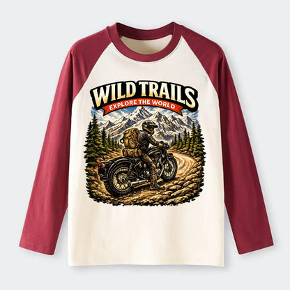 Wild Trails Explorer - Raglan Long Sleeve T-Shirt