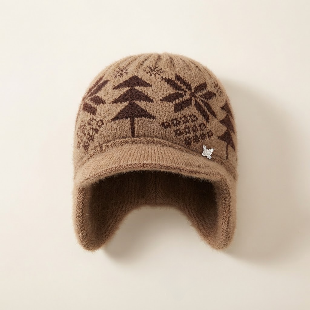 Women's Winter Knit Beanie Hat Korean Style Casual Ear Flap Warm Slouchy Hat Men's Loose Windproof Postpartum Cap