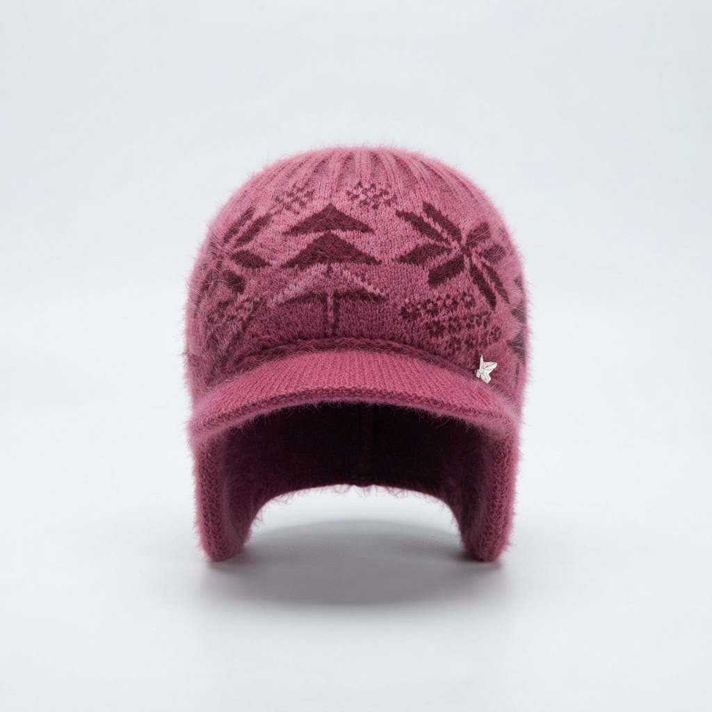 Women's Winter Knit Beanie Hat Korean Style Casual Ear Flap Warm Slouchy Hat Men's Loose Windproof Postpartum Cap