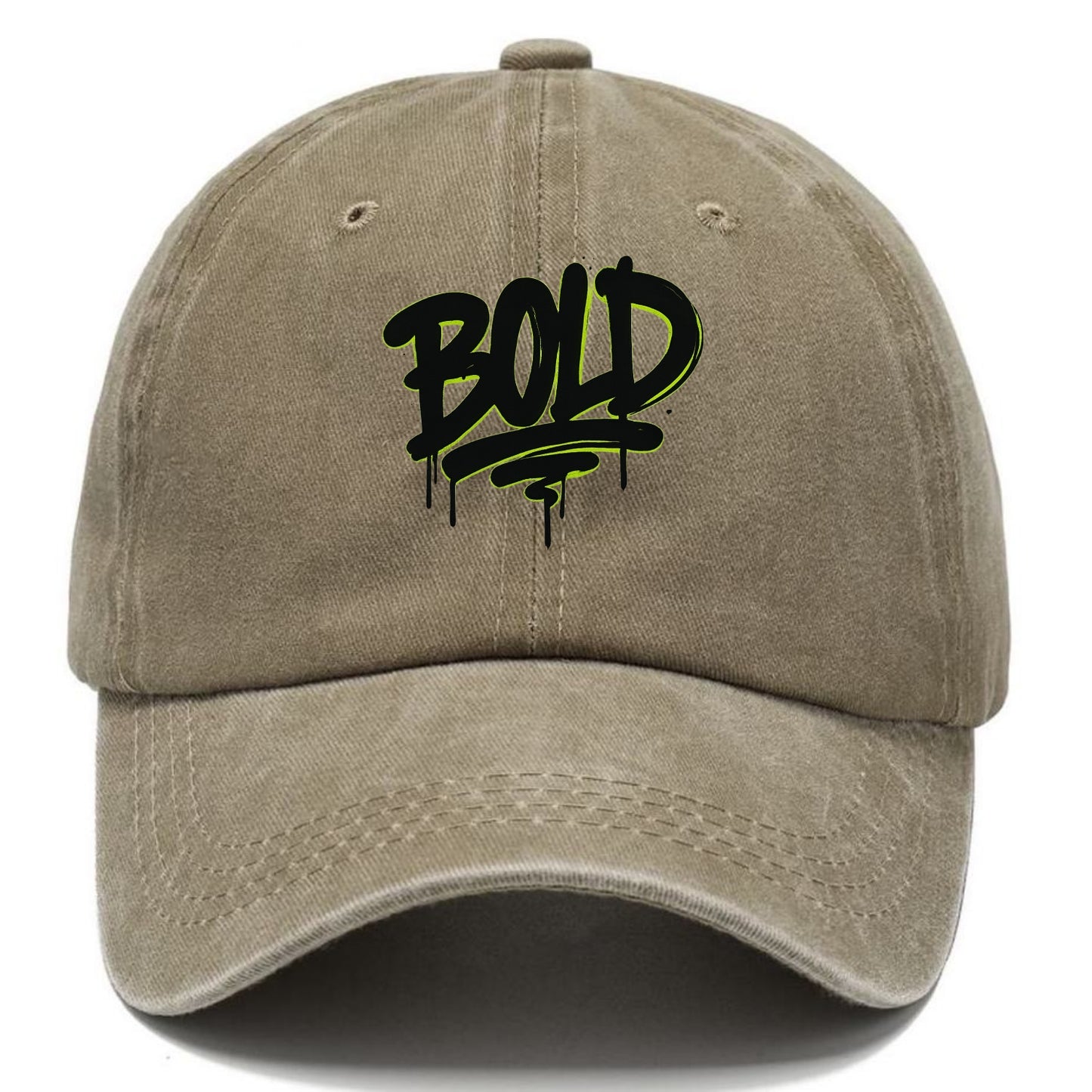 Bold typography design - "BOLD" - courageous, standing out - Classic Cap - Warm Sand(Khaki)