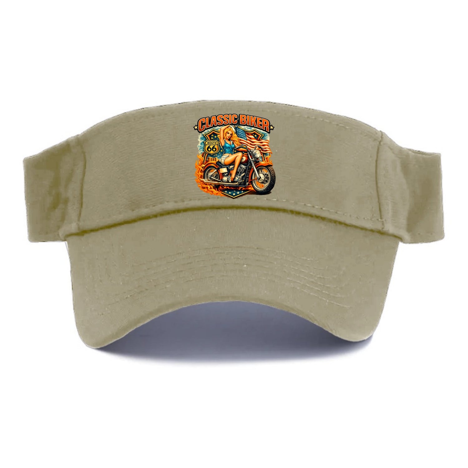 Classic Pinup Biker - Visor - Warm Sand(Khaki)
