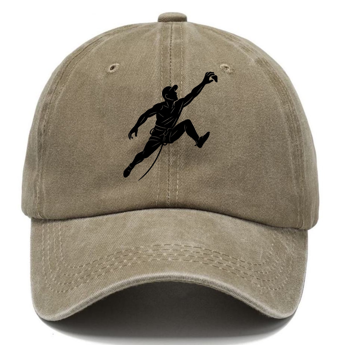 Rock wall climber reaching hold - Classic Cap - Warm Sand(Khaki)