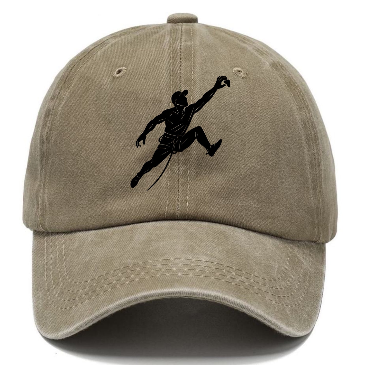 Rock wall climber reaching hold - Classic Cap - Warm Sand(Khaki)
