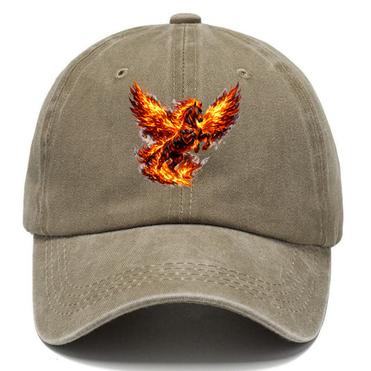 PHOENIX FIRE HORSE | Horse emerging from flames like phoenix | Rebirth transformation - Classic Cap - Warm Sand(Khaki)