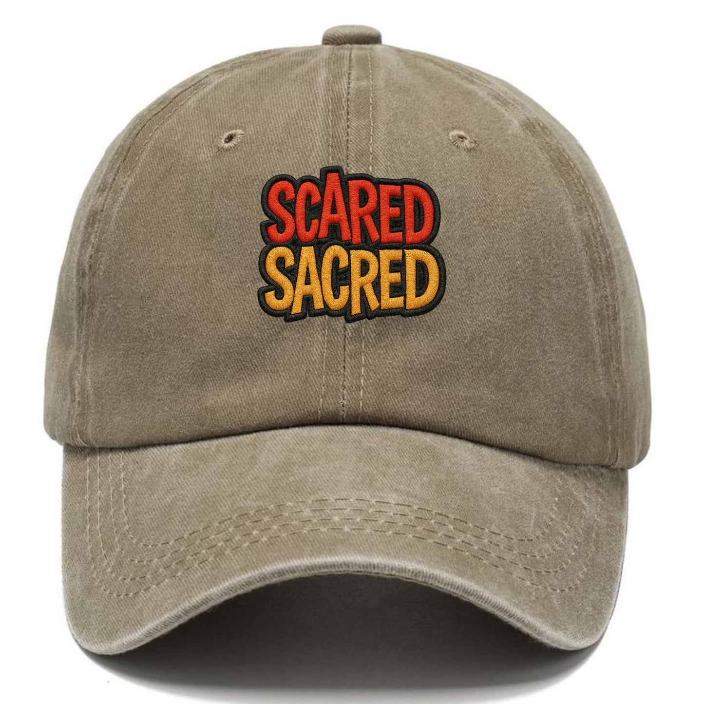 SCARED;SACRED JOURNEY Spiritual Purple Hat - Classic Cap - Warm Sand(Khaki)