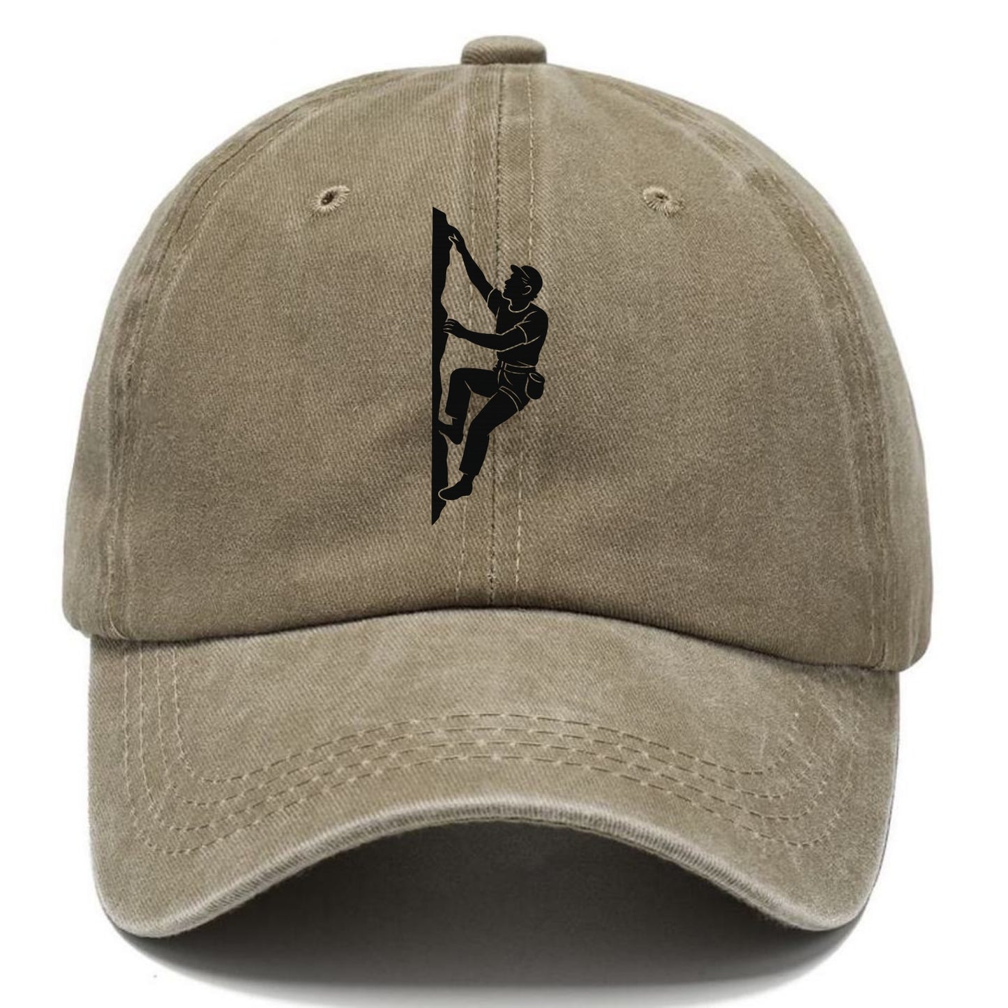 Rock climber reaching for the next hold - Classic Cap - Warm Sand(Khaki)