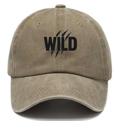 Bold typography design - "WILD" - untamed, natural, free - Classic Cap - Warm Sand(Khaki)