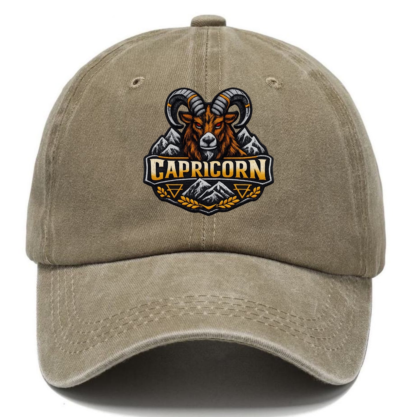 CAPRICORN GOAT - mountain goat in brown and gray , earth sign - Classic Cap - Warm Sand(Khaki)