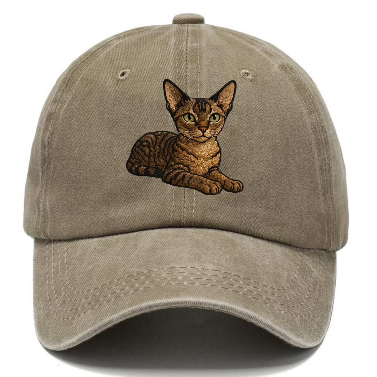 Devon Rex  relaxed lying down with head Classic Cap - Warm Sand(Khaki)