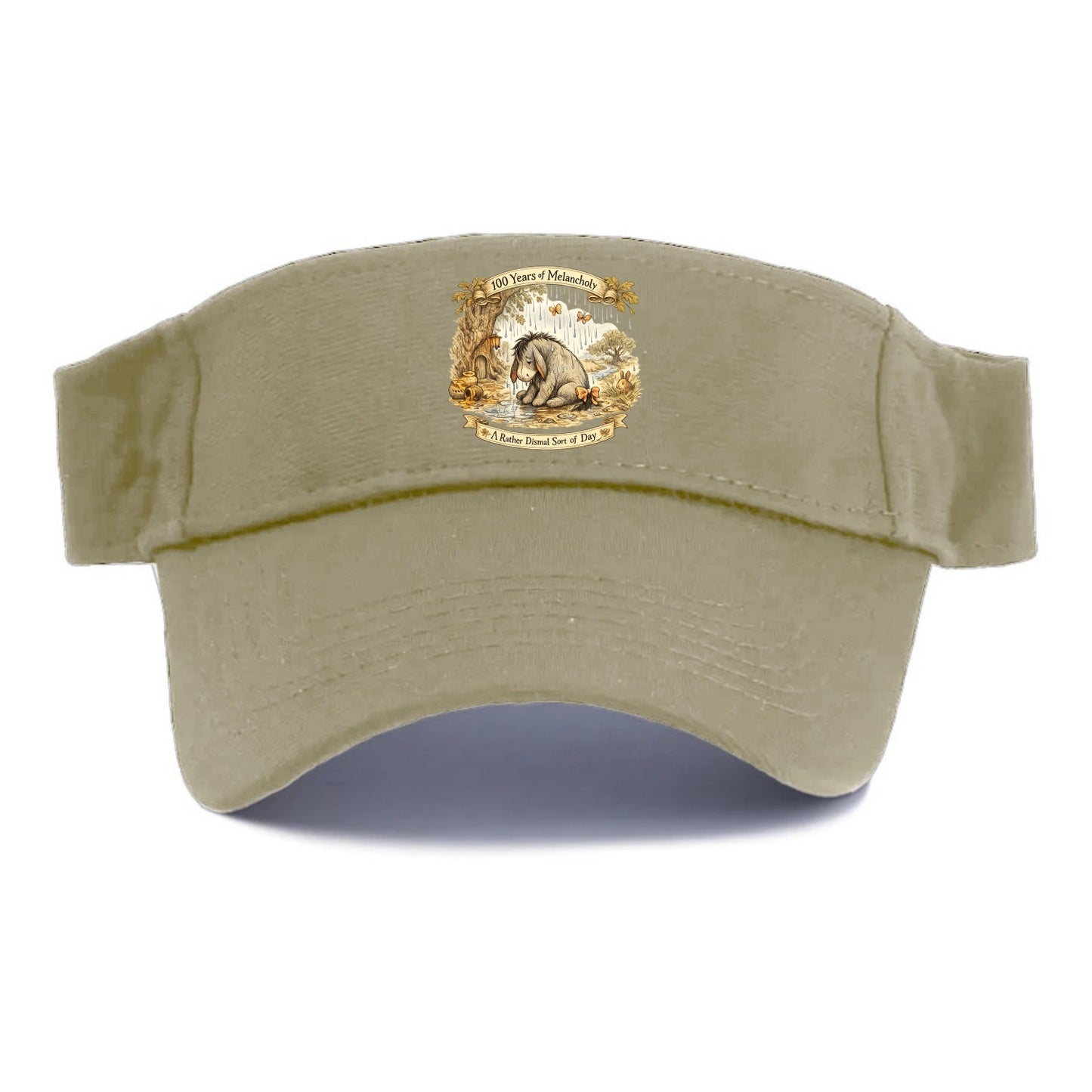 GLOOMY GLEN | Droopy figure in rain | Tattered tail bow | Pessimistic poetry | Loveable - Visor - Warm Sand(Khaki)