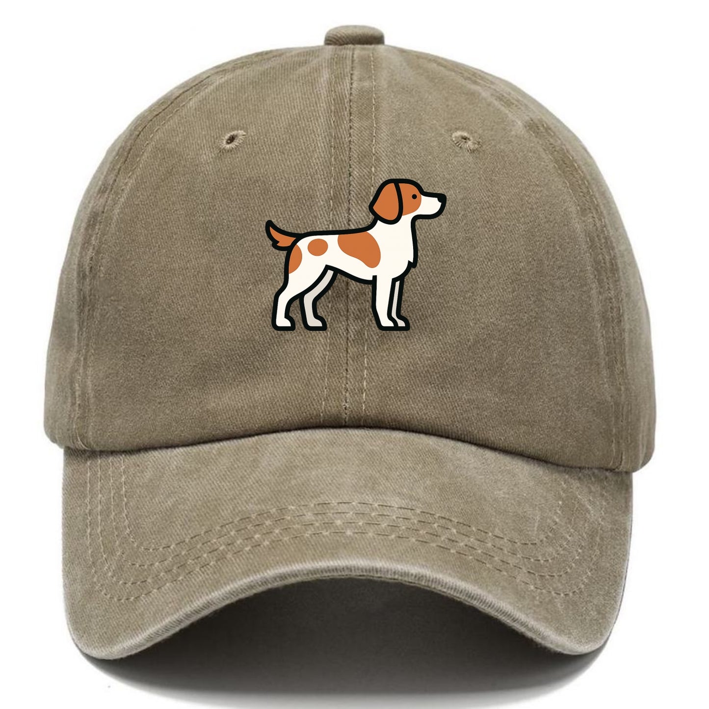 Brittany Spaniel - Orange and white flat side profile - Classic Cap - Warm Sand(Khaki)