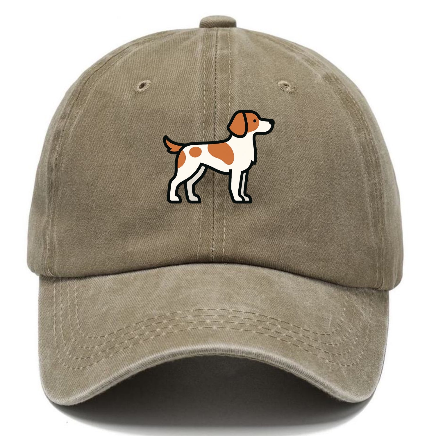 Brittany Spaniel - Orange and white flat side profile - Classic Cap - Warm Sand(Khaki)