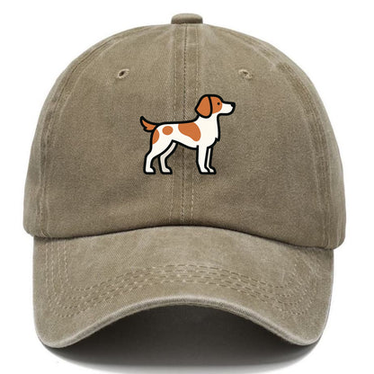 Brittany Spaniel - Orange and white flat side profile - Classic Cap - Warm Sand(Khaki)