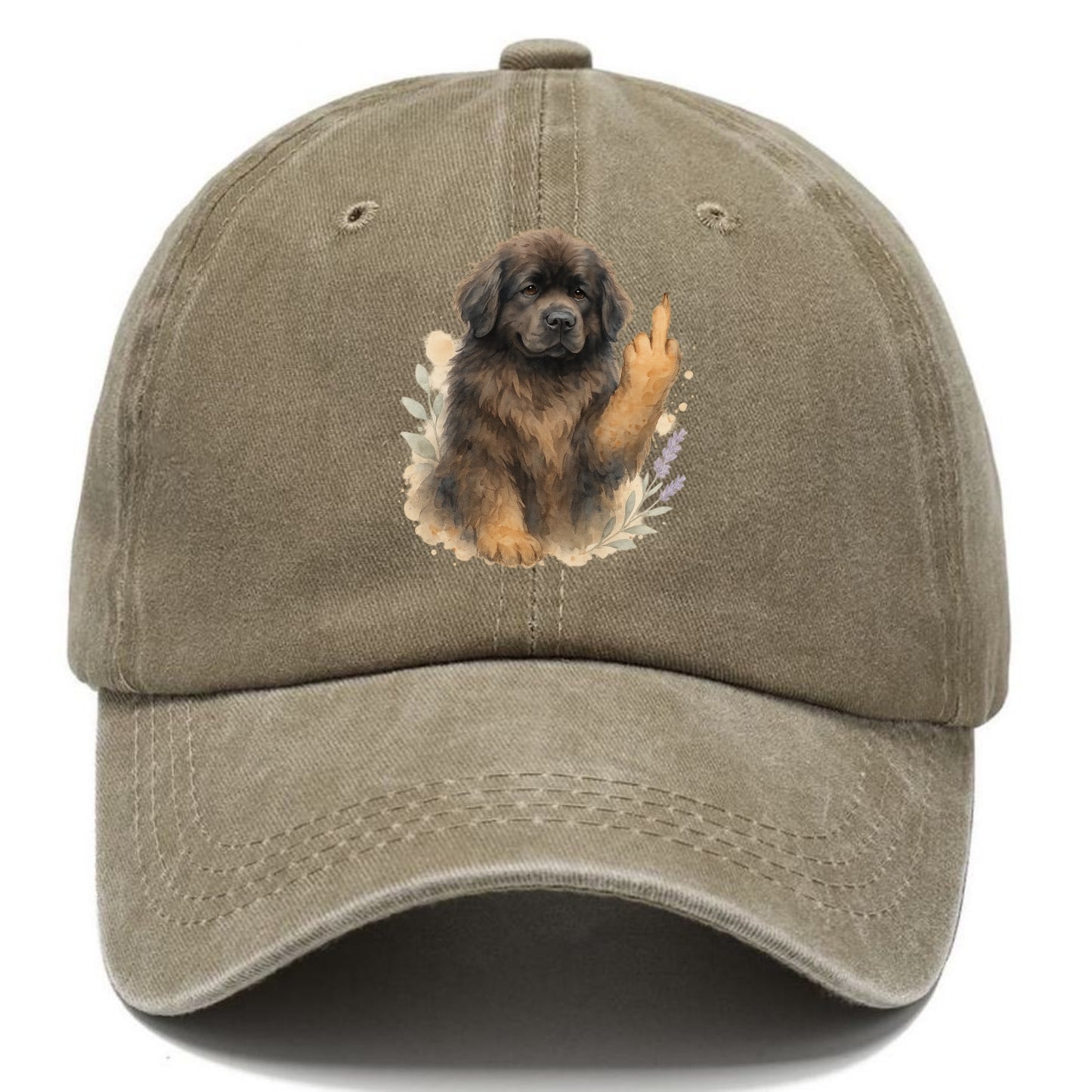 Newfoundland fluffy bear-like with webbed paws, massive gentle paw up - Classic Cap - Warm Sand(Khaki)