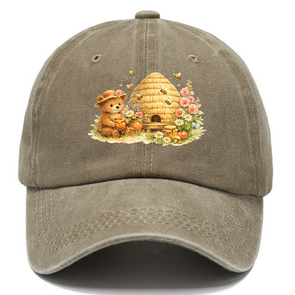 SKEP HIVE | Traditional straw beehive | Cottage garden setting | Buzzing activity | - Classic Cap - Warm Sand(Khaki)