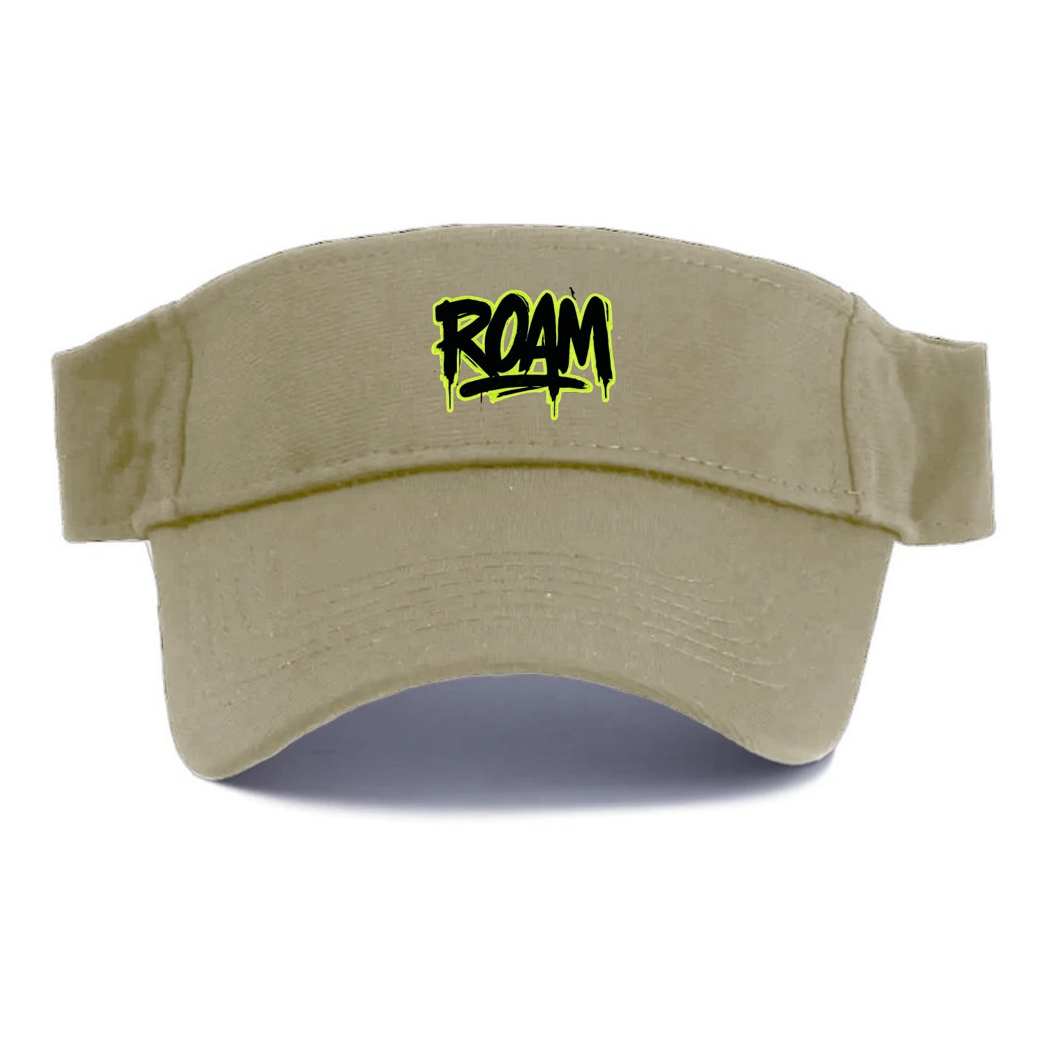 Bold typography design - "ROAM" - wander freely, no destination needed - Visor - Warm Sand(Khaki)