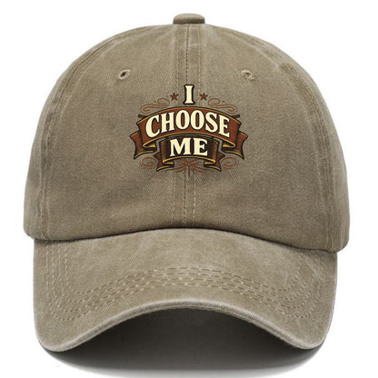 Bold typography design - "I CHOOSE ME" - self-priority, self-selection - Classic Cap - Warm Sand(Khaki)