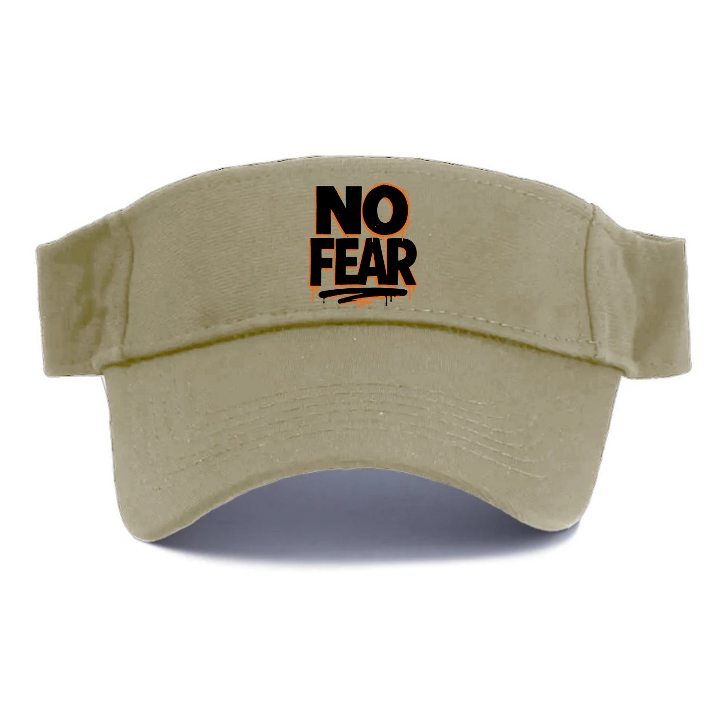 Bold typography design - "NO FEAR" - courage, bravery - Visor - Warm Sand(Khaki)