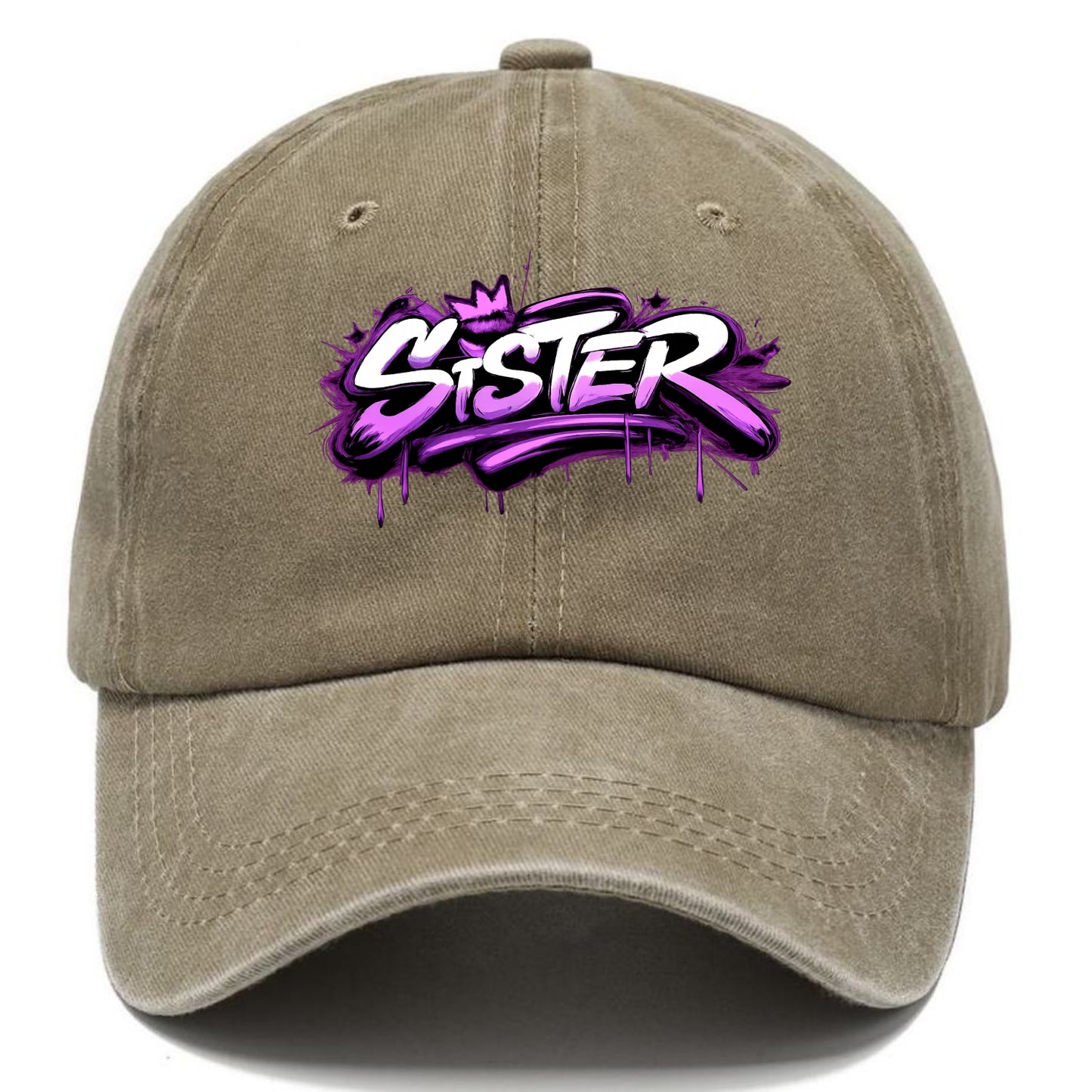 Bold typography design - "SISTER" - female bond, sisterhood - Classic Cap - Warm Sand(Khaki)