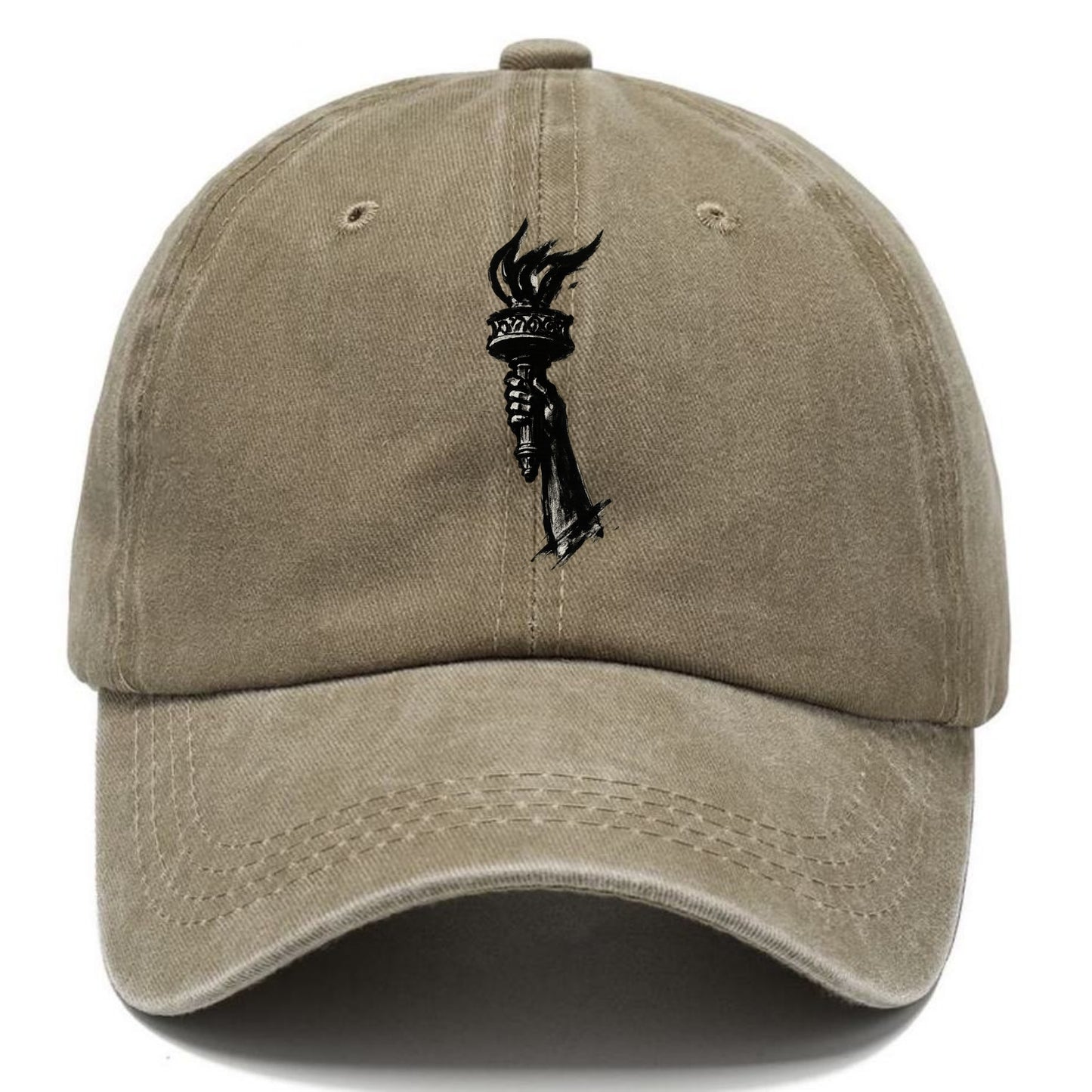 Statue of Liberty torch - freedom and democracy ink painting - Classic Cap - Warm Sand(Khaki)