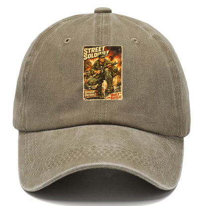 COMBAT READY | Military boots on wet pavement | Street soldier | Urban patrol | Ready - Classic Cap - Warm Sand(Khaki)