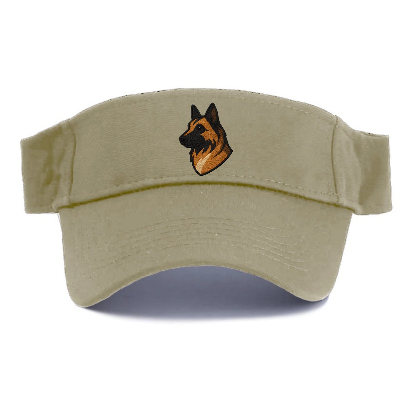 Belgian Tervuren - Fawn with black overlay embroidered design - Visor - Warm Sand(Khaki)