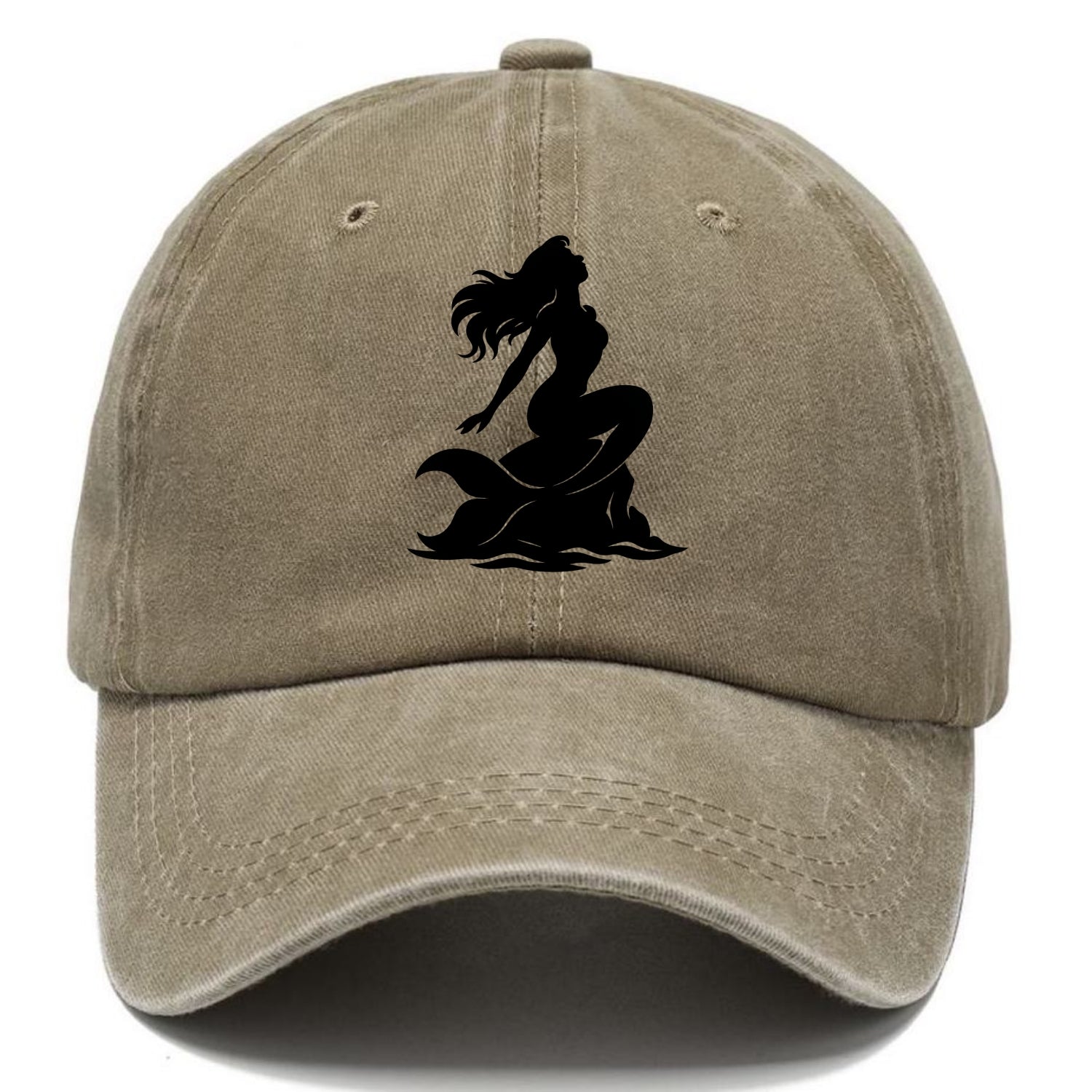 Mermaid on ocean rock - Classic Cap - Warm Sand(Khaki)
