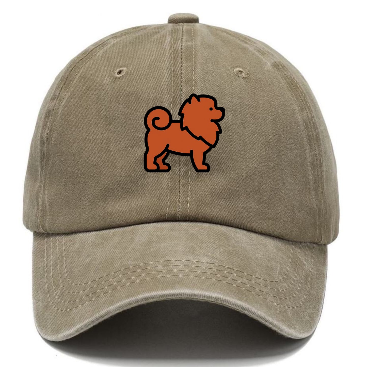 Chow Chow - Red fluffy flat side profile - Classic Cap - Warm Sand(Khaki)