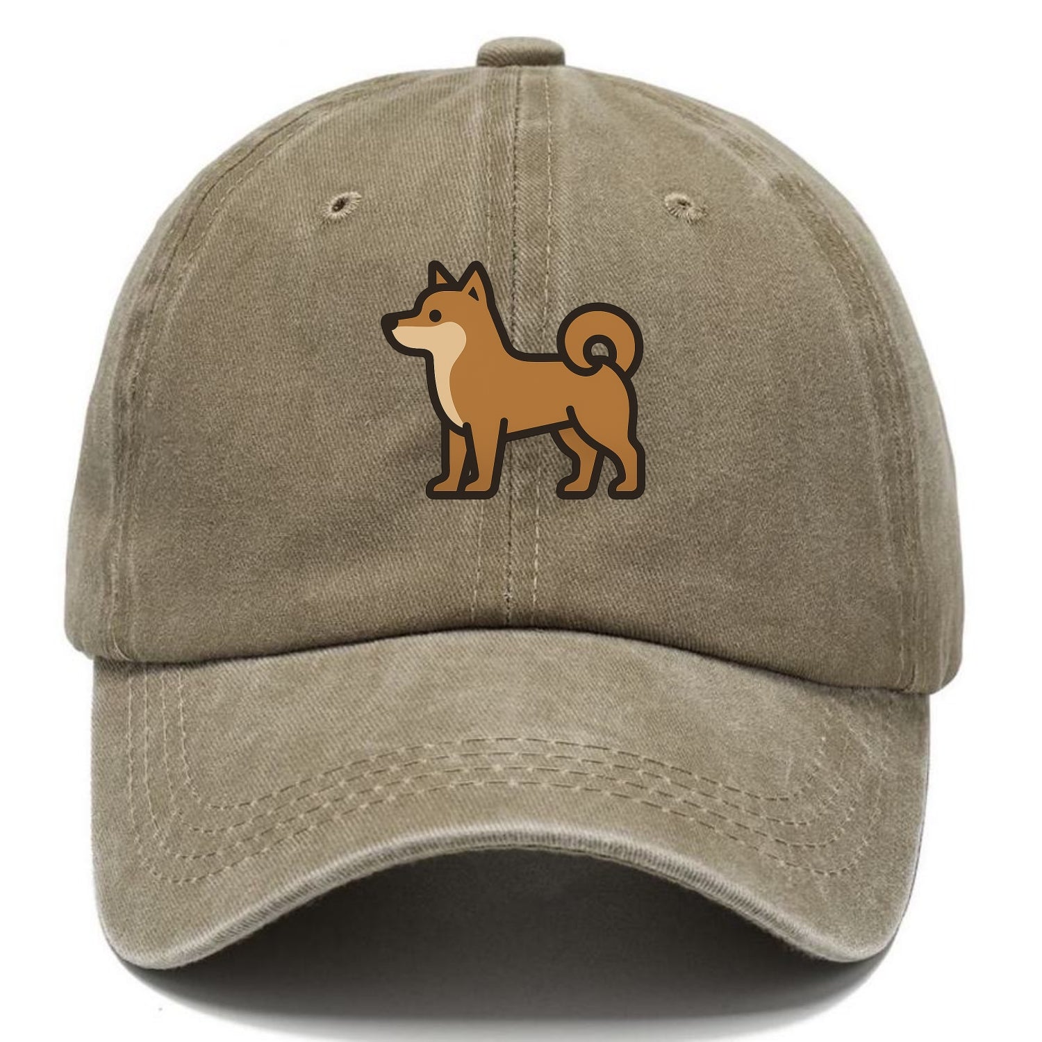 Shiba Inu - Red sesame flat side profile - Classic Cap - Warm Sand(Khaki)