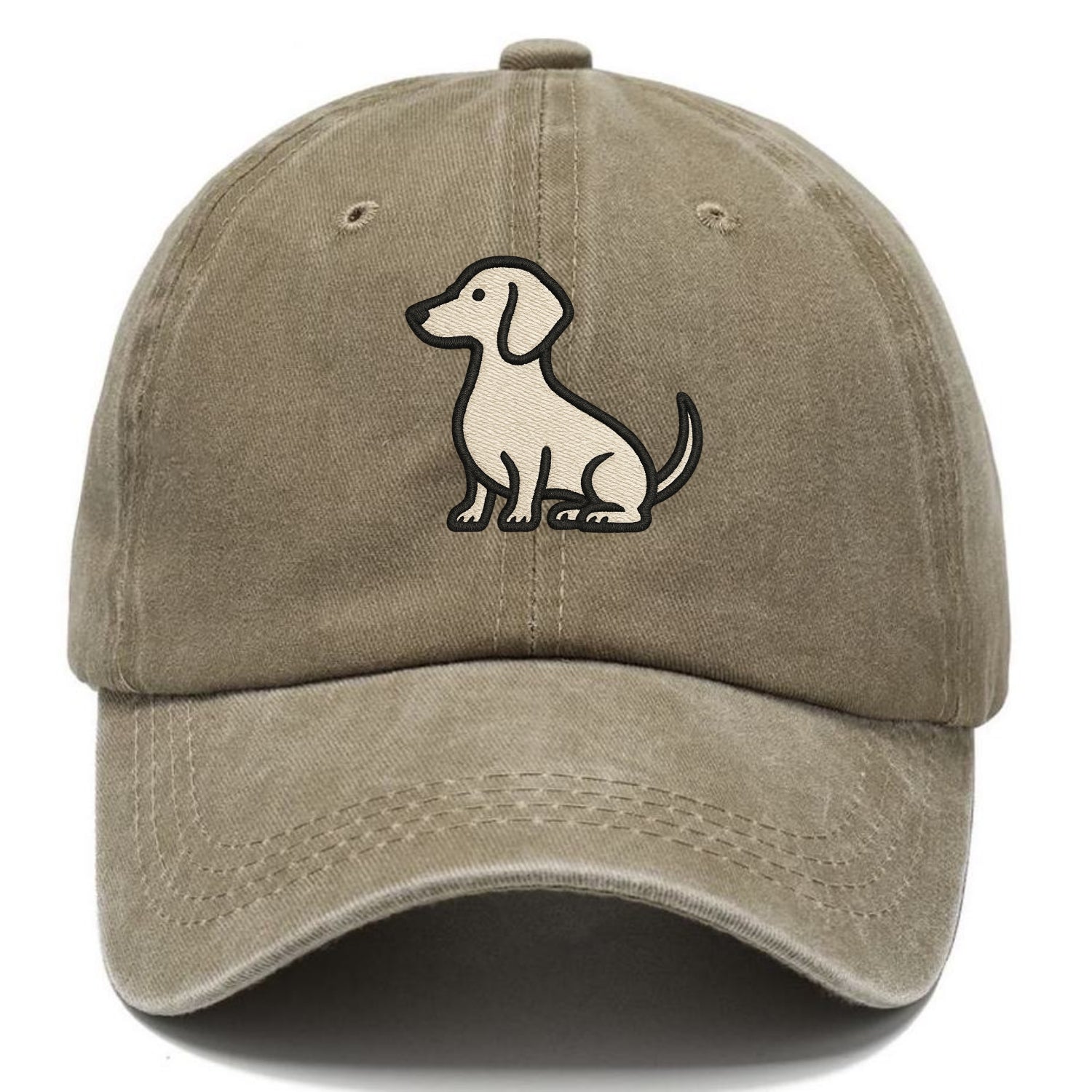Dachshund - Long body profile view - Classic Cap - Warm Sand(Khaki)