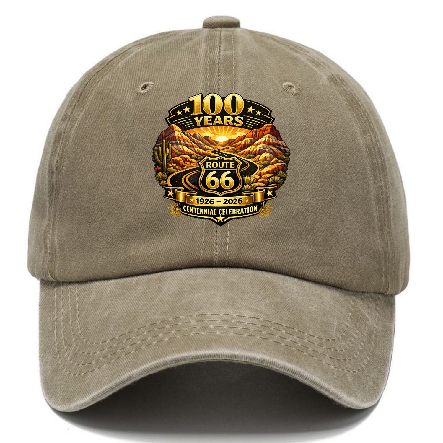 PAINTED DESERT | Colorful desert landscape | Route 66 winding through | Natural - Classic Cap - Warm Sand(Khaki)