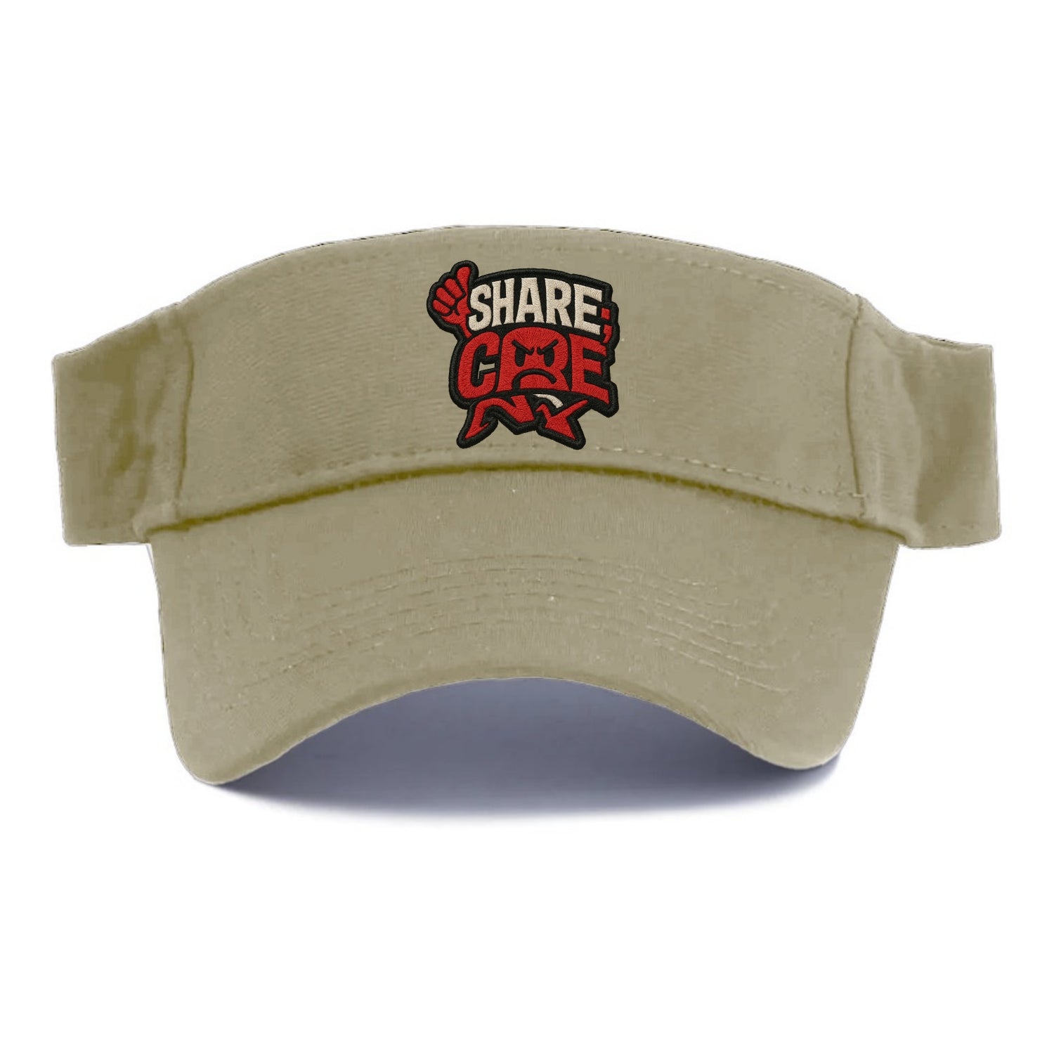 SHARE;CARE TOO MUCH Oversharer Green Hat - Visor - Warm Sand(Khaki)