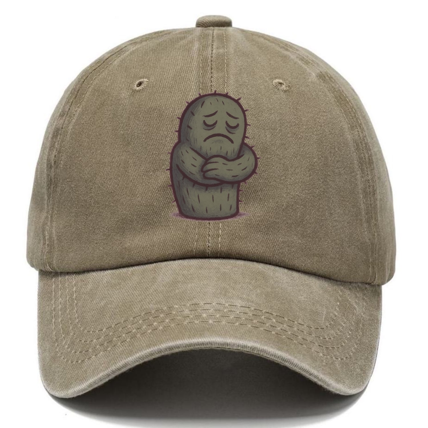 SINGLE IS VALID | Content cactus hugging itself - Classic Cap - Warm Sand(Khaki)